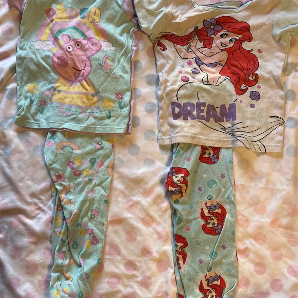 Toddler girls pjs pajamas size 5T Lot of 2